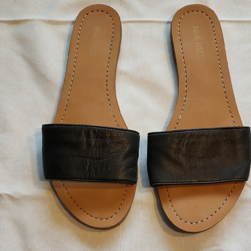 Nine West Black Slide Sandals for Women
